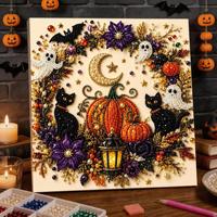 Kit DIY Fantôme Perle Diamantée à Suspendre pour Halloween, Ornement Tendance en Bois et Strass pour Décoration Intérieure – Meilleures Ventes