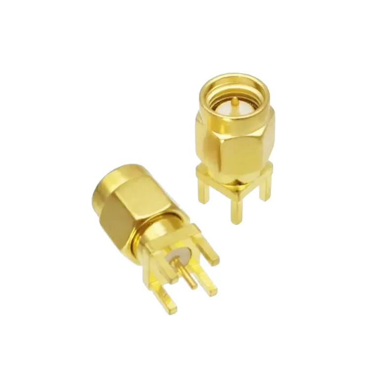 Straight SMA Male Coaxial Adapter PCB Mount SMA-JE Male Connector For PCB