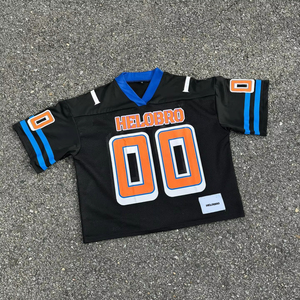 Venta al por mayor Boxy Fit Oversized <span class=keywords><strong>V</strong></span> Neck Baloncesto Serigrafí<span class=keywords><strong>a</strong></span> Recortada Suelta Malla Fútbol Jersey Camisetas - Product Image 4