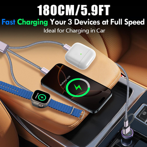 Mới đến 5 trong 1 đa sạc Cáp <span class=keywords><strong>USB</strong></span> C <span class=keywords><strong>Micro</strong></span> <span class=keywords><strong>USB</strong></span> để Loại C với truyền dữ liệu và sạc nhanh nylon bện - Product Image 6