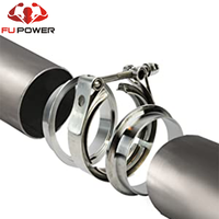 Kit de collier de serrage en V pour échappement en acier inoxydable Fupower 2.0'' avec raccords mâle-femelle Vband