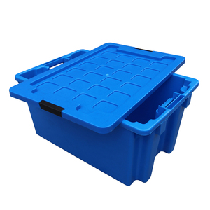 JOIN Heavy Duty Stackable Nestable Tote Bin Logistic Plastic Storage Box Moving Crate Nestable Container