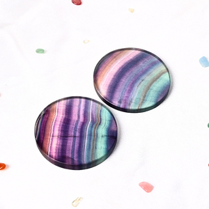 Pierre précieuse naturelle polie de haute qualité, tranche ronde de fluorite arc-en-ciel pour sous-verre à café - Product Image 6