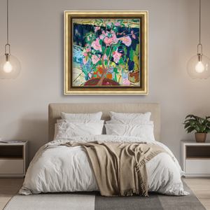 Zhang Liping's Realistic Oil Painting of Gardenias Tranquil Gardenia - Framed in a Retro <b>Frame</b>, Home Decoration Original Clear L - Product Image 4