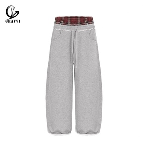 Pantalon de survêtement unisexe en molleton épais, coupe oversize, jambe large, taille haute, avec cordon de serrage, style streetwear personnalisé, OEM ODM - Product Image 3