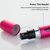 Flacon pulvérisateur atomiseur de 5 ml en aluminium, format voyage, cadeau, cosmétique, portable, rechargeable, mini atomiseur de parfum rechargeable