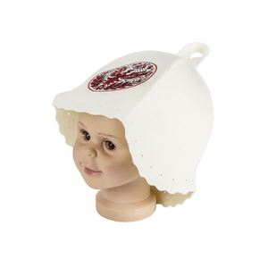 Chapeau de sauna unisexe amusant personnalisé avec logo et image DIY 100% laine pour sauna - Product Image 5