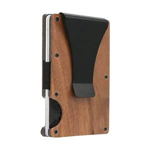 Nuevo Tarjetero y Billetera Minimalista de Madera Real con Bloqueo RFID y Clip para Billetes para Almacenamiento de Tarjetas de Crédito - Product Image 1