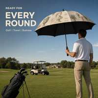 Parapluie de golf vintage à imprimé sculpture classique, coupe-vent, imperméable, pour extérieur, soleil et pluie, idéal pour le golf, les voyages et les affaires