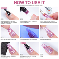 Kit de Manucure Complet Polygel LED UV: Gel Pailleté de Construction, Résine Jelly, Matériau d'Extension d'Ongles