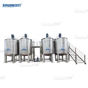 10T Hydraulic Lifting Combination Mixing Tank Large Capacity Stirring Pot Single Layer Vertical Liquid Mixer Machine