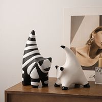 Figurine de chat en porcelaine abstraite Tonfo, écologique, faite à la main, mignonne, créative, pour la décoration de la maison, salon, entrée, meuble TV