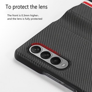 เคสโทรศัพท์มือถือหนังแท้พับได้สำหรับ Samsung Galaxy Z Fold5 <span class=keywords><strong>Fold4</strong></span> 5G เคสโทรศัพท์คาร์บอนไฟเบอร์ - Product Image 6