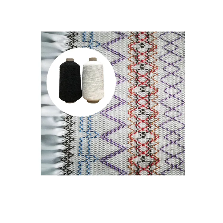 カスタムカラー0.3 0.5 0.6mmスモッキング弾性糸二重被覆糸ラテックスゴム糸シャーリング用染色可能