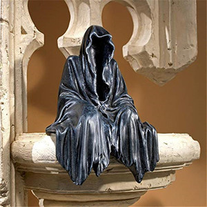 Polyresin/ designer résine statues Tirer Réconfort La Plante Grimpante Gothique Décor Étagère Statue Assise, 8 Pouces, Greystone - Product Image 6