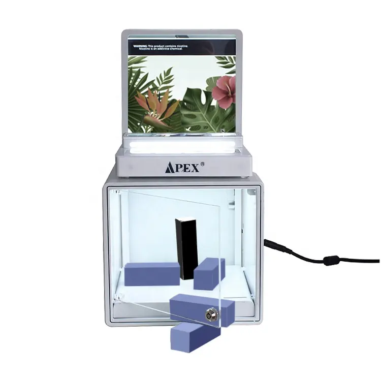 Logo APEX personalizzato Display da banco in metallo bianco con Display a LED