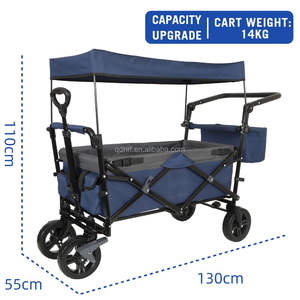 Chariot pliant à roues silencieuses en métal robuste pour bébé - Product Image 4