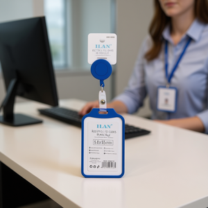 Porta Badge Retrattile ILAN 70x100mm Blu, Porta Tessera Estensibile - Product Image 3