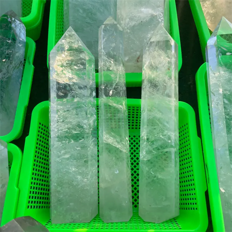 Naturgroßer klarer Quarz-Turm Steinkristall Heilung großer Punkt-Stift zur Heilung