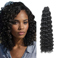 Prix d'usine – Cheveux bouclés effet plume pour tresses au crochet, avec fil invisible, couleur naturelle non traitée, style Boho Botisi