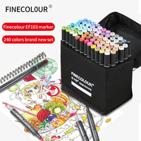Finecolor — ensemble de stylos marqueurs de dessin à base d'alcool, double tête à double pointe, 4e génération, EF103, 12/24/36/48/60/72 couleurs