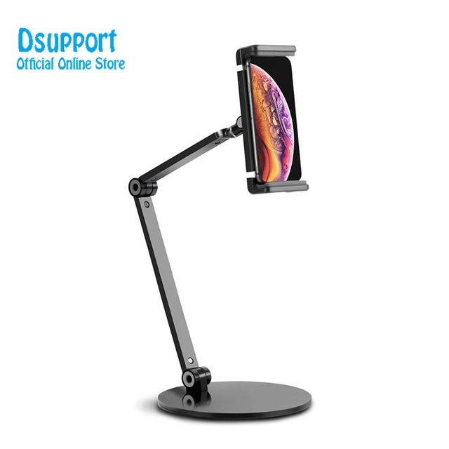 DSUPPORT Metal Phone & Tablet Stand for 7-12.9 Inch Devices White and Black DS-AP-7L
