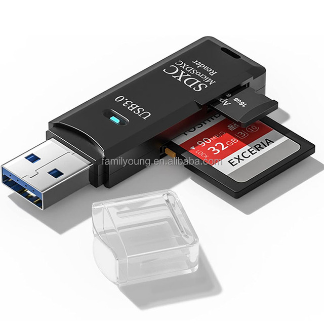 USB 3.0 Card Reader SD TF Memory Card Reading Adapter High Speed 2 in 1 Card Reader for Phone PC Laptop