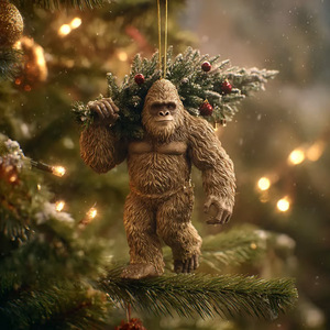 Bigfoot Christmas Ornament PVC Mini Figure Hanging Festival Decoration <b>Tree</b> Ornament - Product Image 1