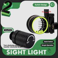 Lumière de visée pour arc composé 9 mm, filetage universel, en alliage d'aluminium, LED vert-violet, pile LR41, interrupteur rapide, pour viseurs d'arc
