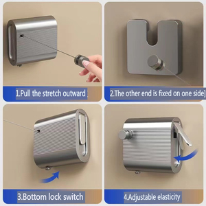 4.2m Retractable Wall-Mounted Stainless Steel Clothesline Foldable ABS Plastic Metal Hangers for Dry Clothes Kitchen Balcony - Product Image 3