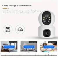 Caméra intérieure intelligente Tuya Dual-View 2 LENS Détection de mouvement audio bidirectionnelle Mode de confidentialité de stockage 256G pour la maison