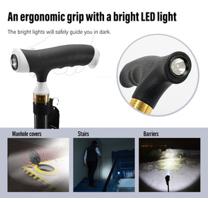 تصميم جديد مقبض ثلاثة أرجل كرسي قابل للطي متعدد الوظائف سبائك الألومنيوم للطي كبار السن مع كرسي - Product Image 3