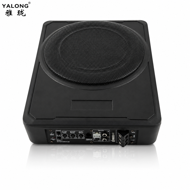 8/10 Inch Single Coil Car Audio Subwoofer Strong Bass Built-in Amplifier Leather Cover Wood Material 150W RMS Power Mono Seat