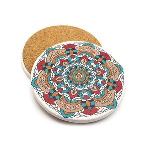 HTPmart 4 pollici sublimazione 4mm bianco MDF <span class=keywords><strong>sottobicchiere</strong></span> in <span class=keywords><strong>legno</strong></span> con sughero antiscivolo stampa su misura quadrato/raunde forma tazza <span class=keywords><strong>sottobicchiere</strong></span> - Product Image 5