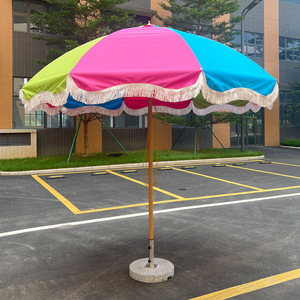 Ombrelloni da Patio Personalizzabili con Bordo Ondulato in Alluminio e Base, Impermeabili, per Esterni, Arredamento da Giardino - Product Image 4