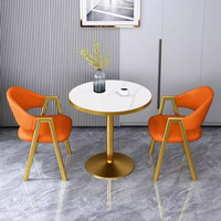 Ensemble de table à manger moderne et simple pour 2 personnes, chaises en panneaux métalliques, meubles durables et écologiques pour la maison, l'hôtel ou la villa