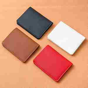 Simple Foldable Snap-Clasp <b>Small</b> Coin <b>Purse</b> Drivers Card Holder Soft Leather Factory Wholesale Card Holder Credit Card Case - Product Image 4