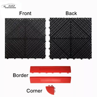 Revêtement de sol modulaire antidérapant pour garage de lavage de voiture Carreaux en plastique PVC à emboîtement rigide Surface de parquet moderne pour le drainage de stationnement de voiture