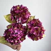 Bunga Hydrangea Buatan Berkualitas Tinggi Warna Musim Gugur Vintage Bahan Kain Sutra Bunga Buatan untuk Dekorasi Rumah dan Pernikahan