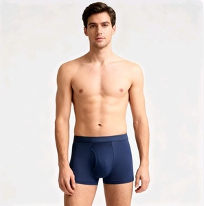 Calzoncillos Bóxer de Algodón Puro para <span class=keywords><strong>Hombre</strong></span>, Corte Medio, Transpirables, Absorbentes de Sudor, Moldeadores, Color Sólido, Tejido Sin Costuras, <span class=keywords><strong>AliExpress</strong></span> - Product Image 2