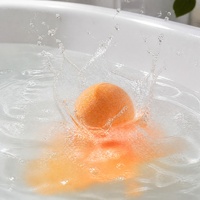 Lot de 6 bombes de bain effervescentes naturelles orange-mangue, design rond, pour spa relaxant, vente en gros fabricant, personnalisable OEM ODM, 100g