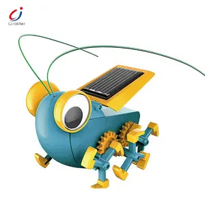 Kids walking cricket diy assemble building science green energy power solar robot toy