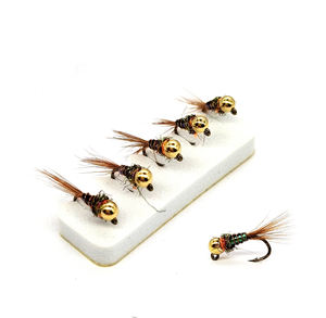 Gabarit de tungstène brun perdigon nymphes faisan queue mouche Euro nymphe naufrage rapide <span class=keywords><strong>truite</strong></span> pêche <span class=keywords><strong>leurre</strong></span> mouches artificiel insecte appât - Product Image 1