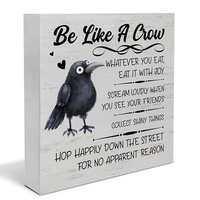 Plaque décorative murale en PVC imprimée UV style artistique minimaliste sombre, thème corbeau pour adolescents, souvenir