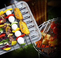 Toppers de gril rectangulaires de qualité alimentaire avec trous poêles à barbecue jetables en aluminium poêle à goutte barbecue