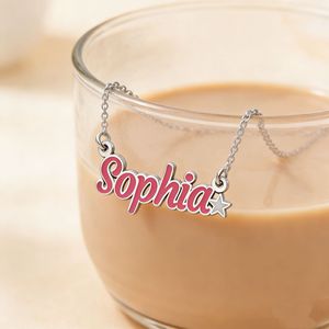 Gioielli Shunquan, Collana Personalizzata in Acciaio Inossidabile <span class=keywords><strong>con</strong></span> Catene, <span class=keywords><strong>Stelle</strong></span> e Lettere Colorate Fai-da-Te, Regalo Unisex - Product Image 1
