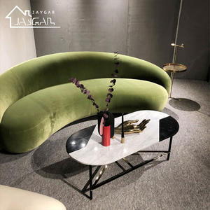 आधुनिक लिविंग रूम सफेद बुटीक कोने सोफे लक्जरी मखमली घुमावदार क्रीसेंट सोफे डिजाइन अर्ध सर्कल के आकार के सोफे - Product Image 5