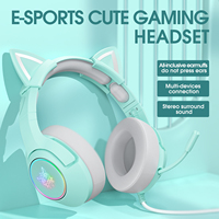 Onikuma China Großhandel K9 RGB 3,5mm Schwarz LED Playstation 5 Headset Mikrofon Professionelle Geräuschunterdrückung USB-Kopfhörer