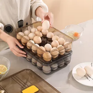 24 Grid Drawer Type Egg Storage Box Plastic Egg Fresh Storage Container Egg Organizer Case for Fridge