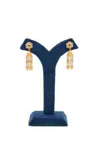 Ensemble collier élégant plaqué or avec perles et boucles d'oreilles assorties, bijoux indiens traditionnels pour femmes, pour les mariages. - Product Image 2